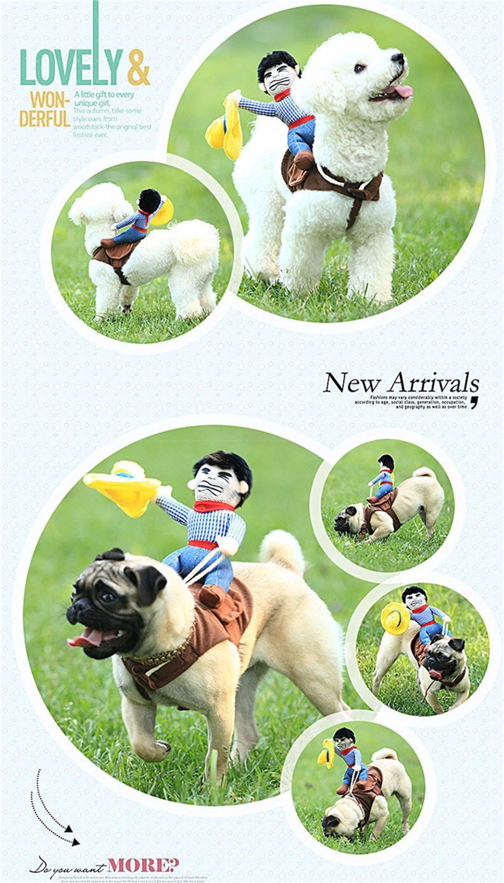 Funny Cowboy Dog Costume